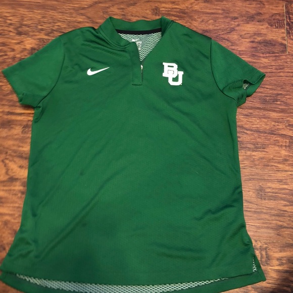 Nike Tops - Nike Women’s Dri Fit Polo BU Baylor Green Shirt Football Golf Ladya